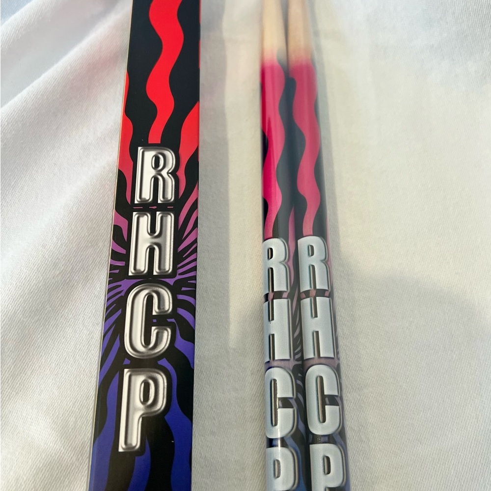 Red Hot Chili Peppers ‘RHCP’ Drumsticks with Red and Purple Design